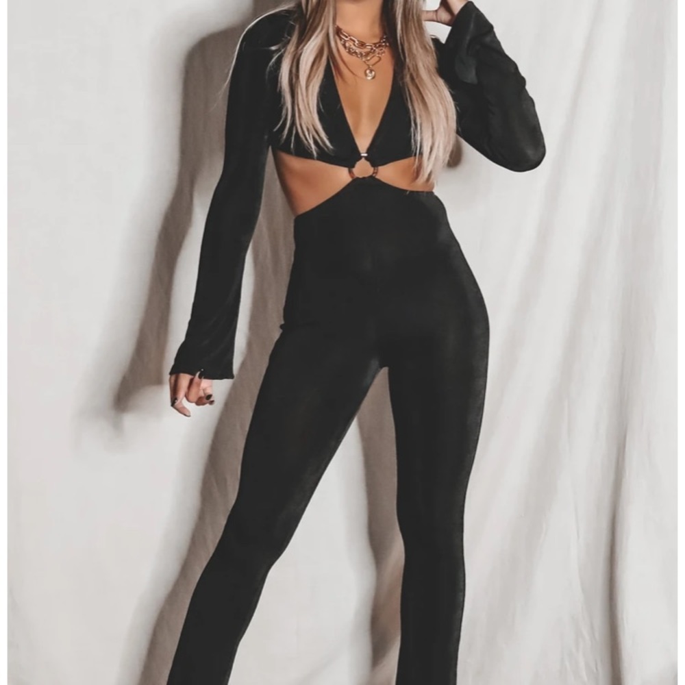 Amazing Lace Illusion Cut out Jumpsuit